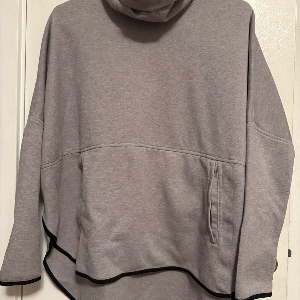 Gray North Face Poncho with Black Trim